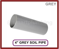 4" Socket Soil Pipe 110m Ring Seal 25cm-50cm-92cm - GREY