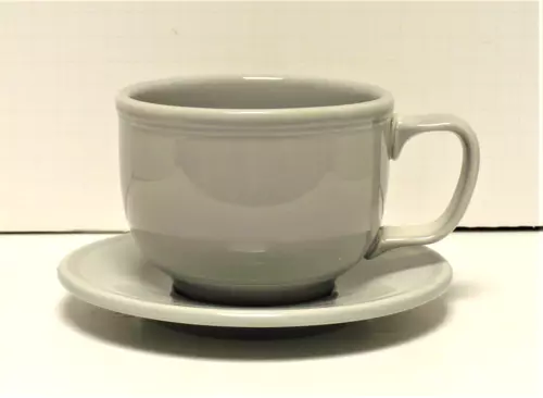 FIESTA PEARL GRAY JUMBO CUP w/JUMBO SAUCER New 1999 Original Stock