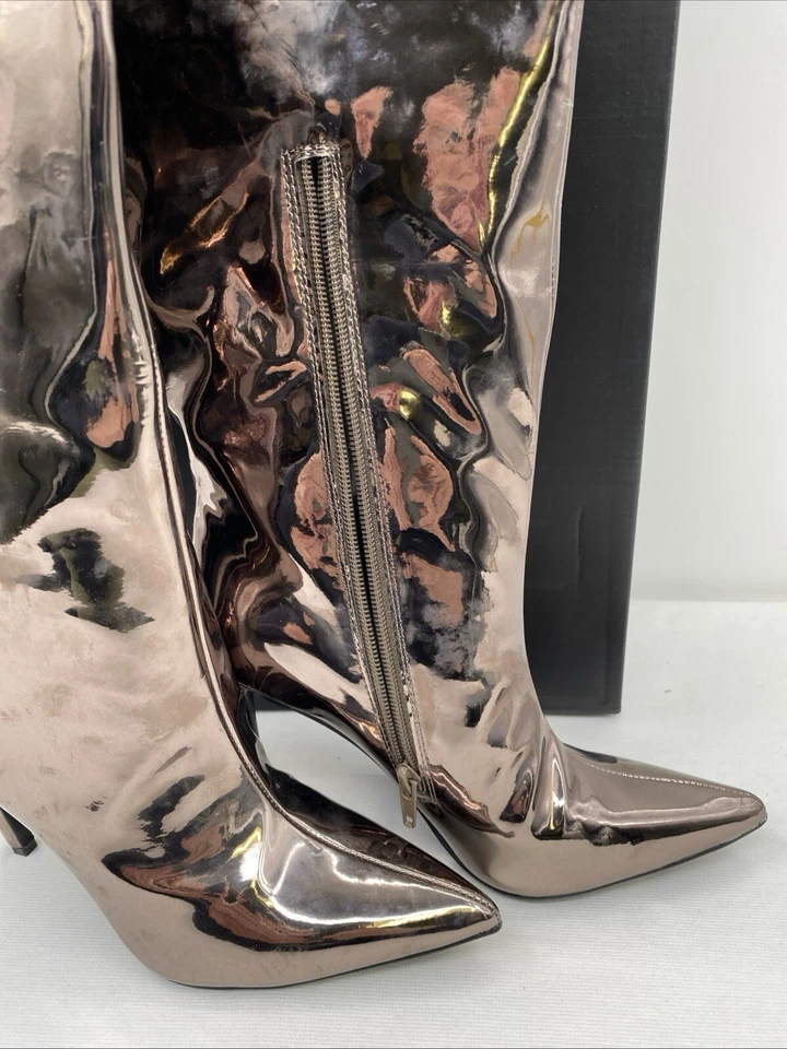 Botas INC para mujer SEDONA metálicas puntiagudas elegantes sobre la rodilla talla 6,5 Foto 2 de 4