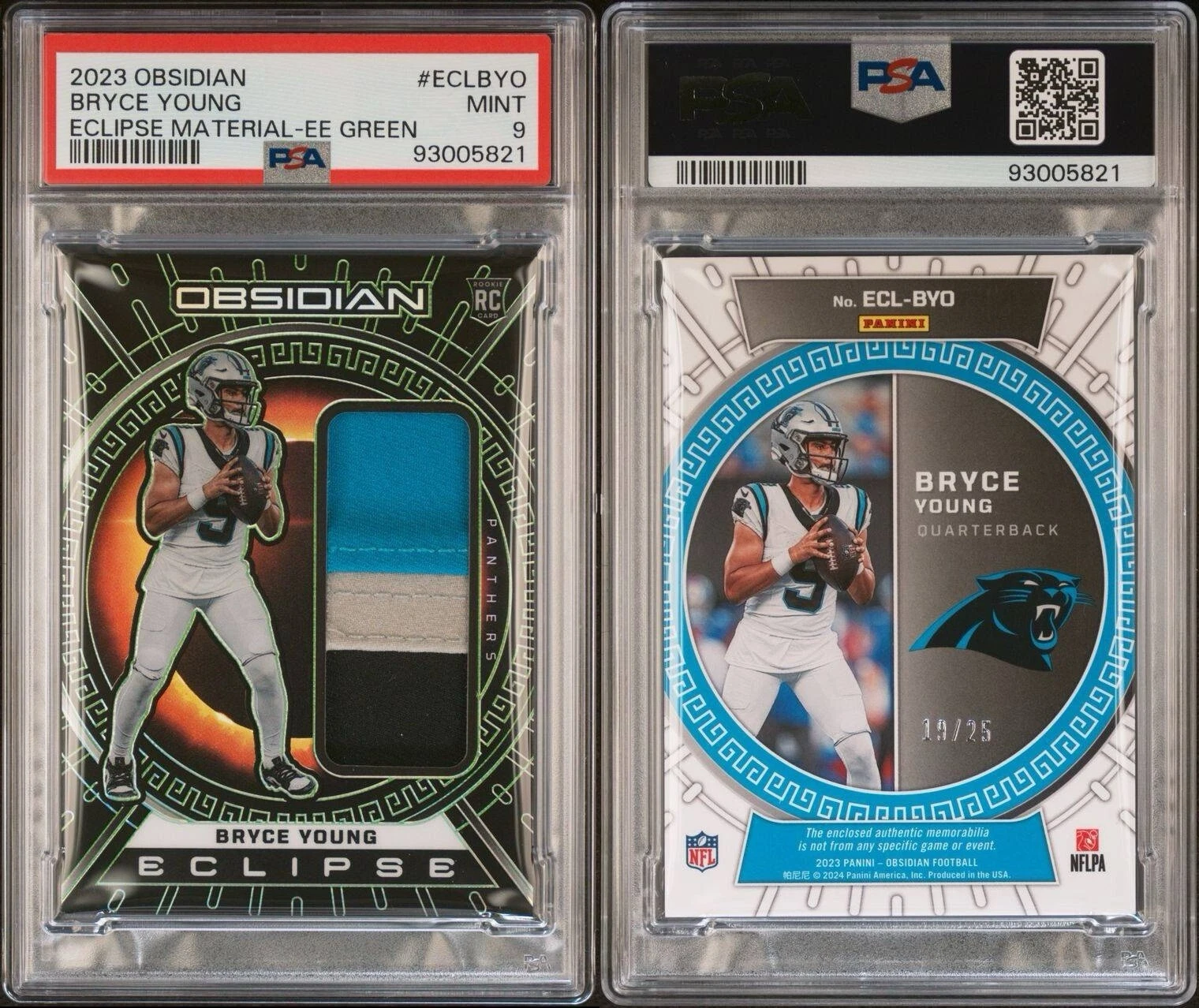 Bryce Young Panini Obsidian Eclipse Materials #ECLBYO Electric Etch Green