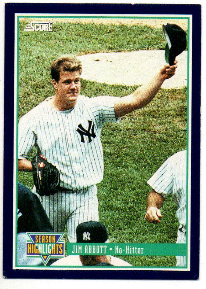 Jim Abbott Baseball Trading Card 1994 MLB Score #626 NY Yankees