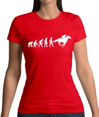 Evolution of Man Horse Riding - Damen T-Shirt - Pferde Reiter Jockey Love