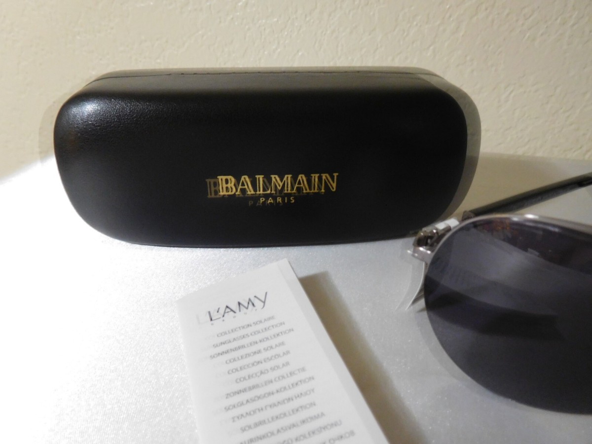 New BALMAIN 2103 Black Gunmetal  Unisex Aviator Metal Sunglasses Balmain Black Aviator Sunglasses BL2103B – Luxury Discoveries main image 4