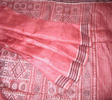 BVH WEARABLE VINTAGE PURE SILK Sari Saree 5yds 23FEB102112 X17 E827 Rust ABCKB