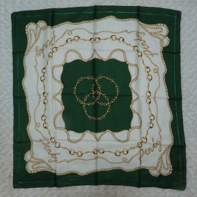 PINKY & DIANNE Green Silk Scarf Scarves 34'' X 35'' O602