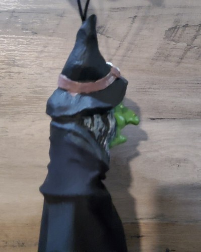 Capa de tela de goma cara verde decoración cocina Halloween bruja colgante vintage - Imagen 5 de 6