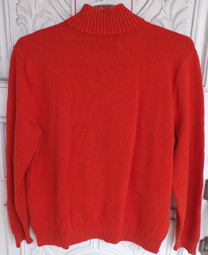 Polo Ralph Lauren French-Rib Knit 1/4 Zip Pullover Orange Sweater Men's Size XL - Picture 4 of 4