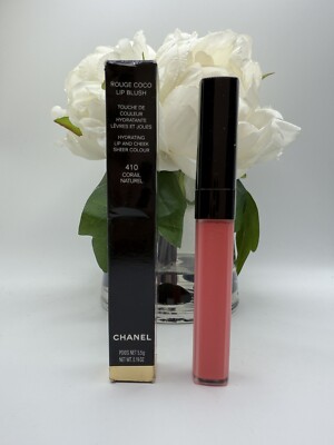 Chanel Rouge Coco Lip Blush Hydrating Lip Cheek Sheer Colour 410 Corail Naturel