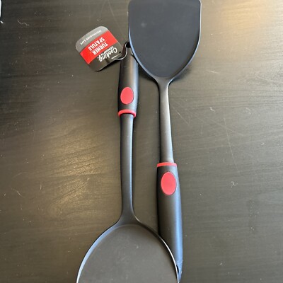 Cooking Concepts Black Red Kitchen Tools X 2 Turner Spatula Baking Cooking