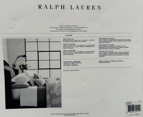 Ralph Lauren Elyssa White Full / Queen Coverlet $285 NIP - Picture 5 of 11