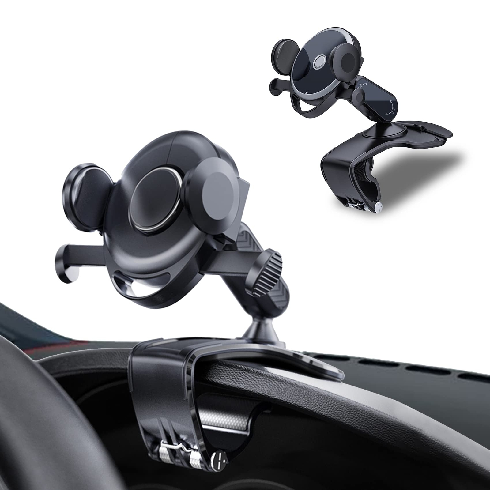 Car Phone Mount, 360 Degree Rotation Dashboard Clip Stand, Suitable for 4.7 t...-image