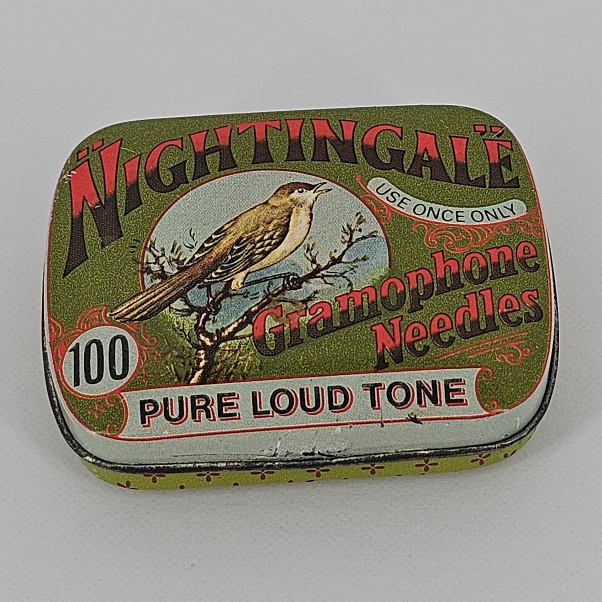 Vintage Tin Nightingale Gramophone Needles EMPTY Pure Loud Vintage Tin Nightingale Gramophone Needles EMPTY Pure Loud