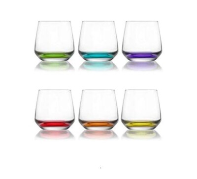 Acense 6 x Trinkgläser - Becher für Wasser, Saft, Cocktails 345 ml