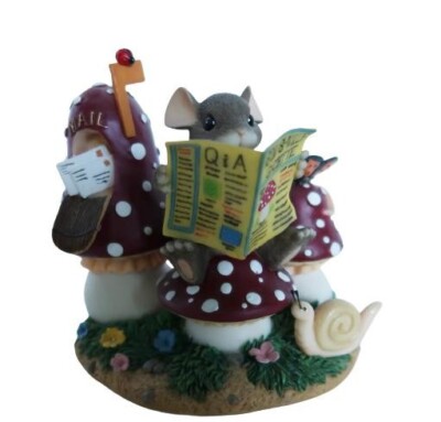 NIB Fitz & Floyd Charming Tails ''SHARE THE HAPPY NEWS'' Figurine 97/33