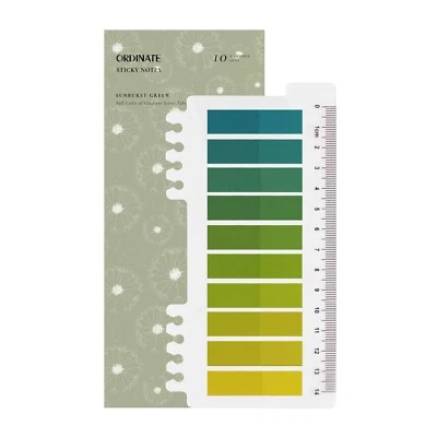 ORDINATE Sunburst Green 200 Stück Sticky Notes, Transparent Haftnotizen zum Markieren