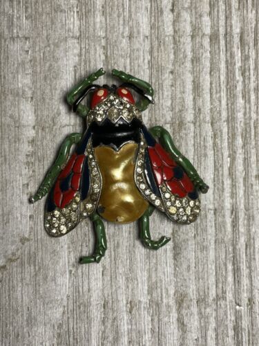 Crown Trifari Alfred Philippe Fly Brooch Fur Clip… - image 1