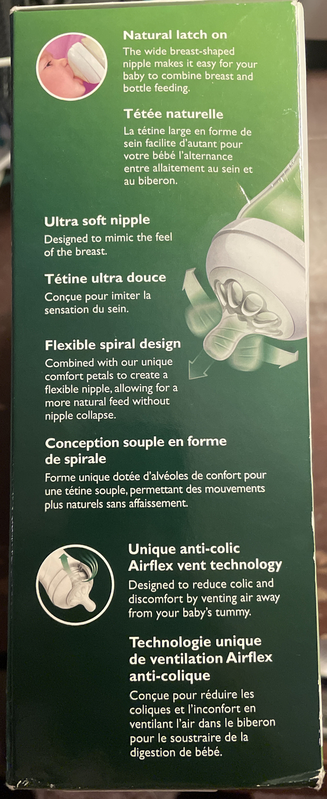 Philips Avent Natural Glass Baby Bottles, 8oz, 3pk New
