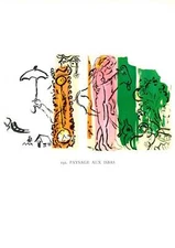 MARC CHAGALL Paysage aux Isbas 12.5" x 9.75" Lithograph 1963 Modernism