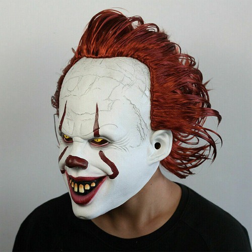 LED Pennywise Scary Clown Mask Halloween Cosplay Costume Latex Full Head Killer - Picture 9 of 13