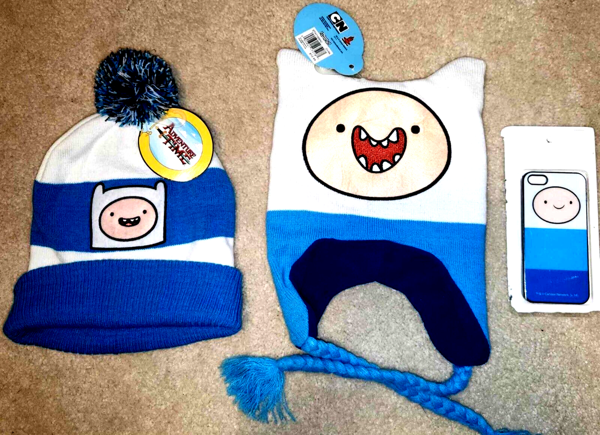 Adventure Time Finn Cuff Pom Beanie, laplander hat, phone case Cartoon  Network