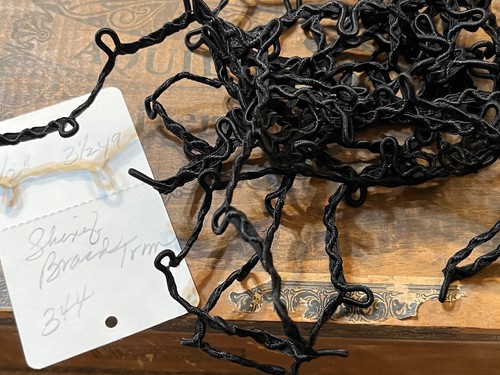 1952🌟Vintage Antique Black Shiny Braided Trim 1/2” X 3.5yds