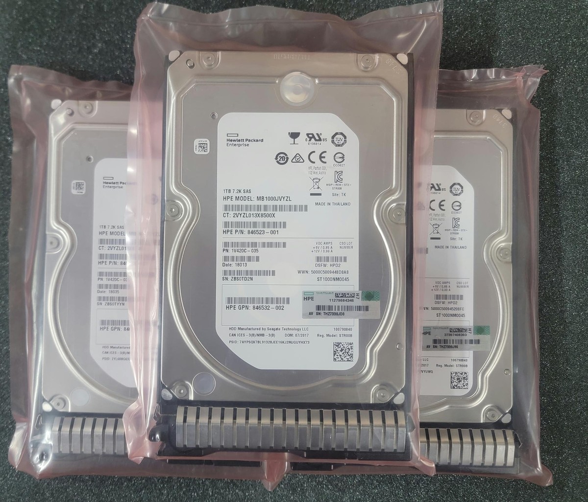 846612-001 846523-001 (Lot of 3) HPE 1TB 7.2K RPM 12Gbps 3.5