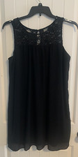 Women's Juniors Rewind Black Dress Lace Sequins Sz L Lined Party Whimsigoth