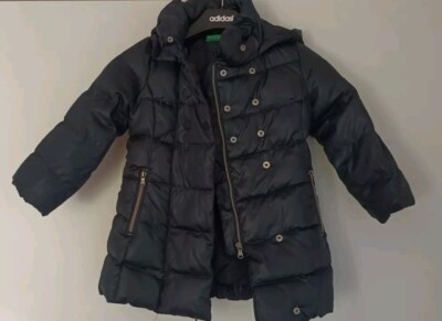 UCO Benetton Jacke 100 104 XXS Parka Anorak Steppjacke blau Kapuze 
