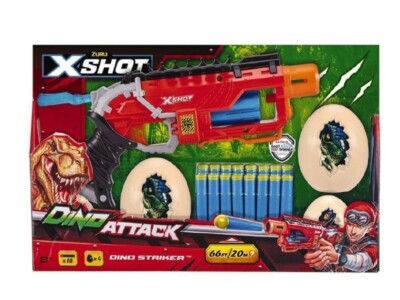 ZURU X-Shot DINO ATTACK Striker Rapid Fire Blaster Gun Soft Darts Egg Targets