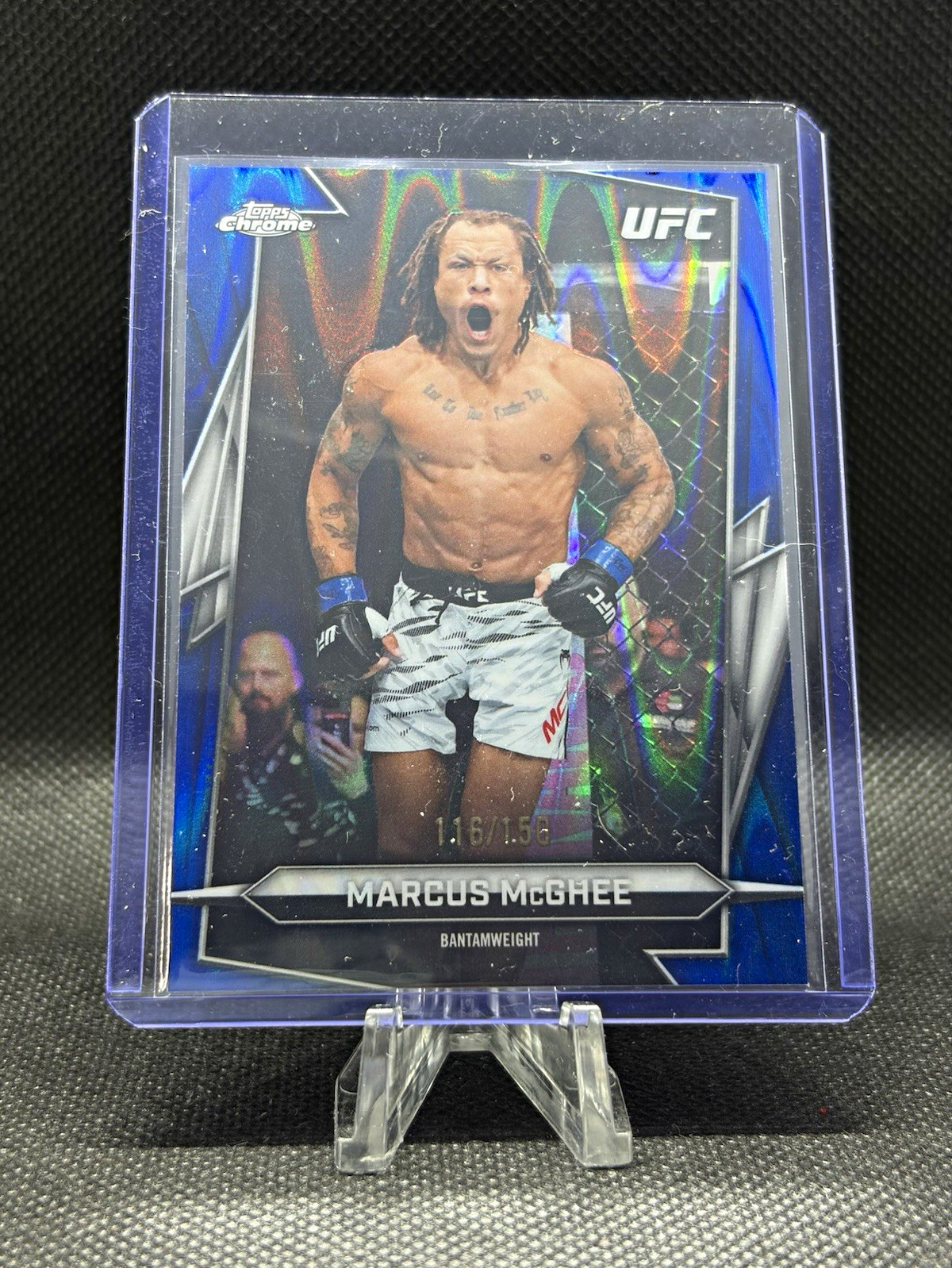 2026 UFC Topps Chrome Marcus McGhee #183 Blue Wave Refractor /150