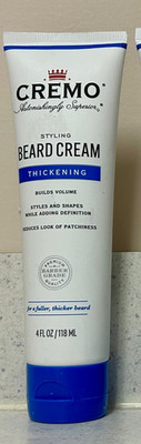 Cremo Men's Styling Beard Cream Thickening 4oz  each NEW Builds Volume