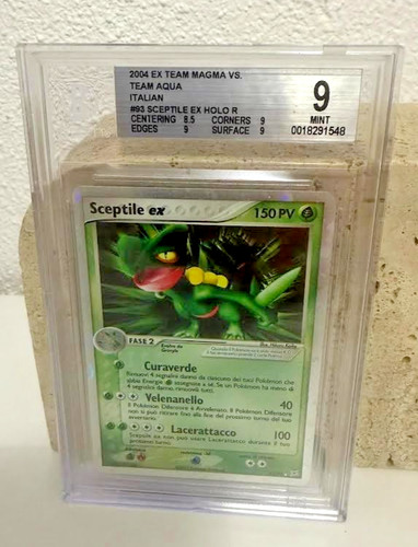 2005 POKEMON ITALIAN EX TEAM MAGMA VS TEAM AQUA #93 SKEPTILE EX-HOLO MA IT BGS 9