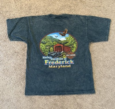 Harley Davidson Pocket Tee Frederick Md Double Sided Shirt Adult Size Medium