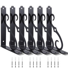 Decorative Shelf Bracket 5 Inch Heavy Duty Wall Mount LShape Black 6 PCS