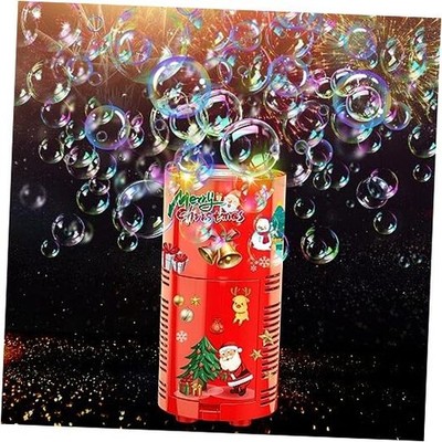 Fireworks Bubble Machine with Lights - Kids Party Bubble Machine with 13 Holes