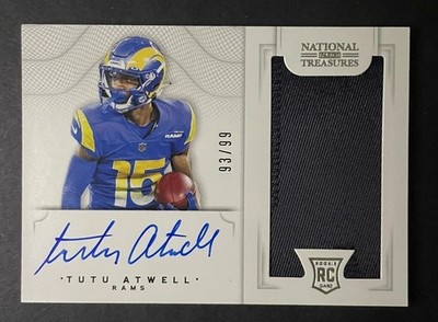2021 Panini National Treasures Tutu Atwell RC Autograph Patch /99 Rams Rookie