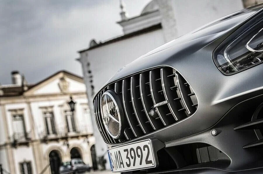 Fit For Mercedes-Benz AMG Front Grill Badge Emblem GT Panamericana Silver - Image 4 of 4