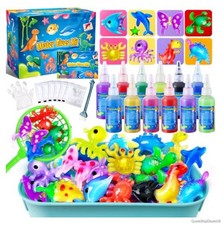 Magic Water Elf Toy Kit 12 Colors 8 Animal Molds DIY Glow Squishies Maker Kids