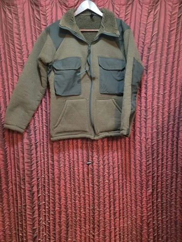 Us Military Brown Bear Cold Weather Fiber Pile Fleece Jacket Coat Sz Medium  - product listing photo