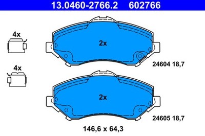 ATE Bremsbelagsatz Scheibenbremse 13.0460-2766.2 für CHRYSLER FIAT FREEMONT RT 3