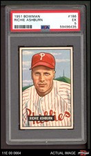 1951 Bowman #186 Richie Ashburn Phillies HOF PSA 5 - EX