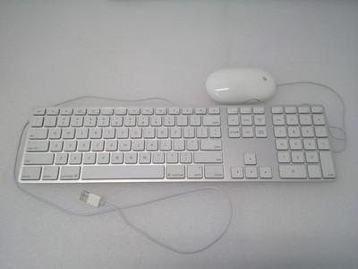 Apple A1243 A1152 White Aluminum USB Wired Keyboard Mighty Mouse iMAC G4 G5 eMAC