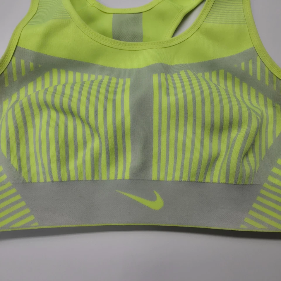 Nike Sports Bra Womens M Green FE/NOM Flyknit High Support Performance Workout - Image 4 of 4