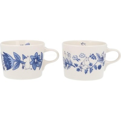 MOOMIN ''Blue Flora'' Pair of Mugs, Approx. 260ml, Pair of Tableware Sets, Nordic