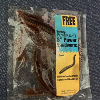 Vintage Package Berkley Power Bait Power Worm 6 Inch Size 4ct Power Sandworm