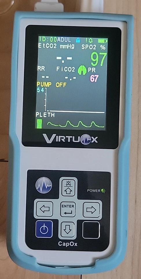 Virtuox CapOx VPOD Pulse Oximeter P/N 1300 Handheld Capnograph & Cover - READ - Изображение 4 из 4