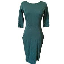 Unique Vintage Green Fitted Wiggle Dress Size Large