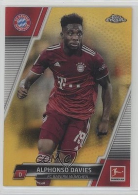 2021-22 Topps Chrome Bundesliga Gold Refractor 19/50 Alphonso Davies #82 1de2