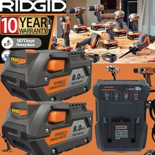 PACK For Ridgid 18V R840089 8.0Ah Lithium-ion Battery /Charger 18Volt R840087 US