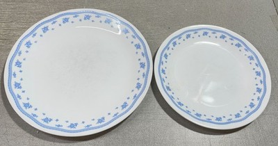 Corelle Corning Ware Morning Blue Dinner Plate & Salad Plate